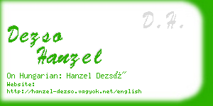 dezso hanzel business card